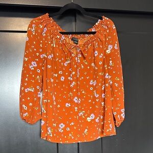 Sanctuary Orange Floral Blouse